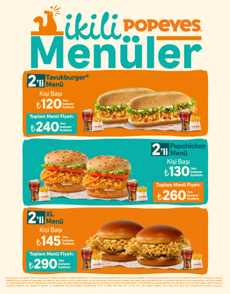 Popeyes®’tan İkili Menüler!